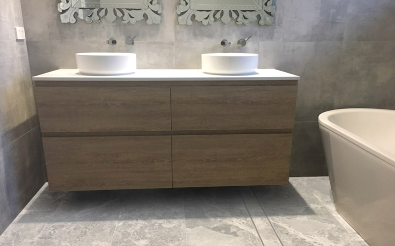manhattan limestone bathroom