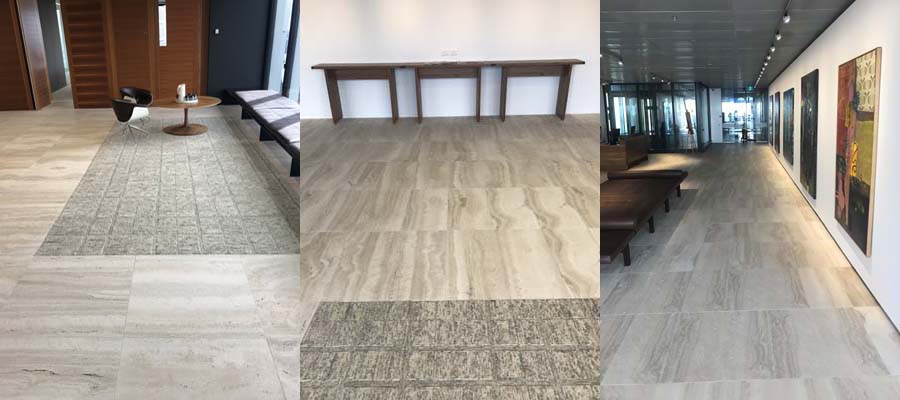 vein cut travertine office floor