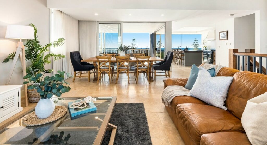 classic travertine living room