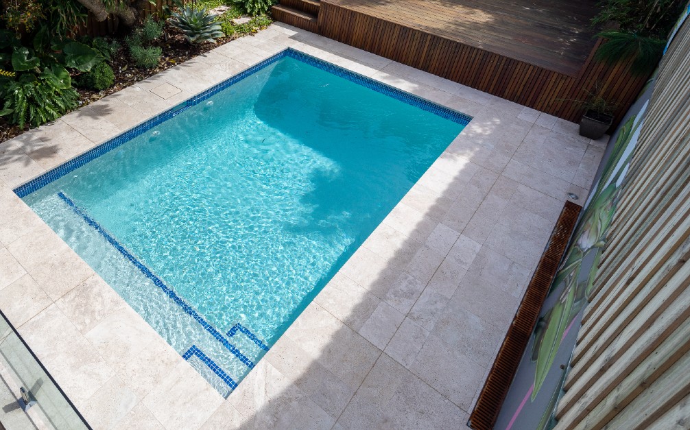 classic travertine pool