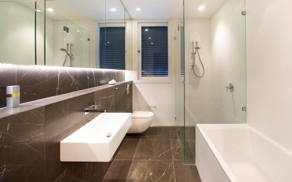 pietra grey bathroom