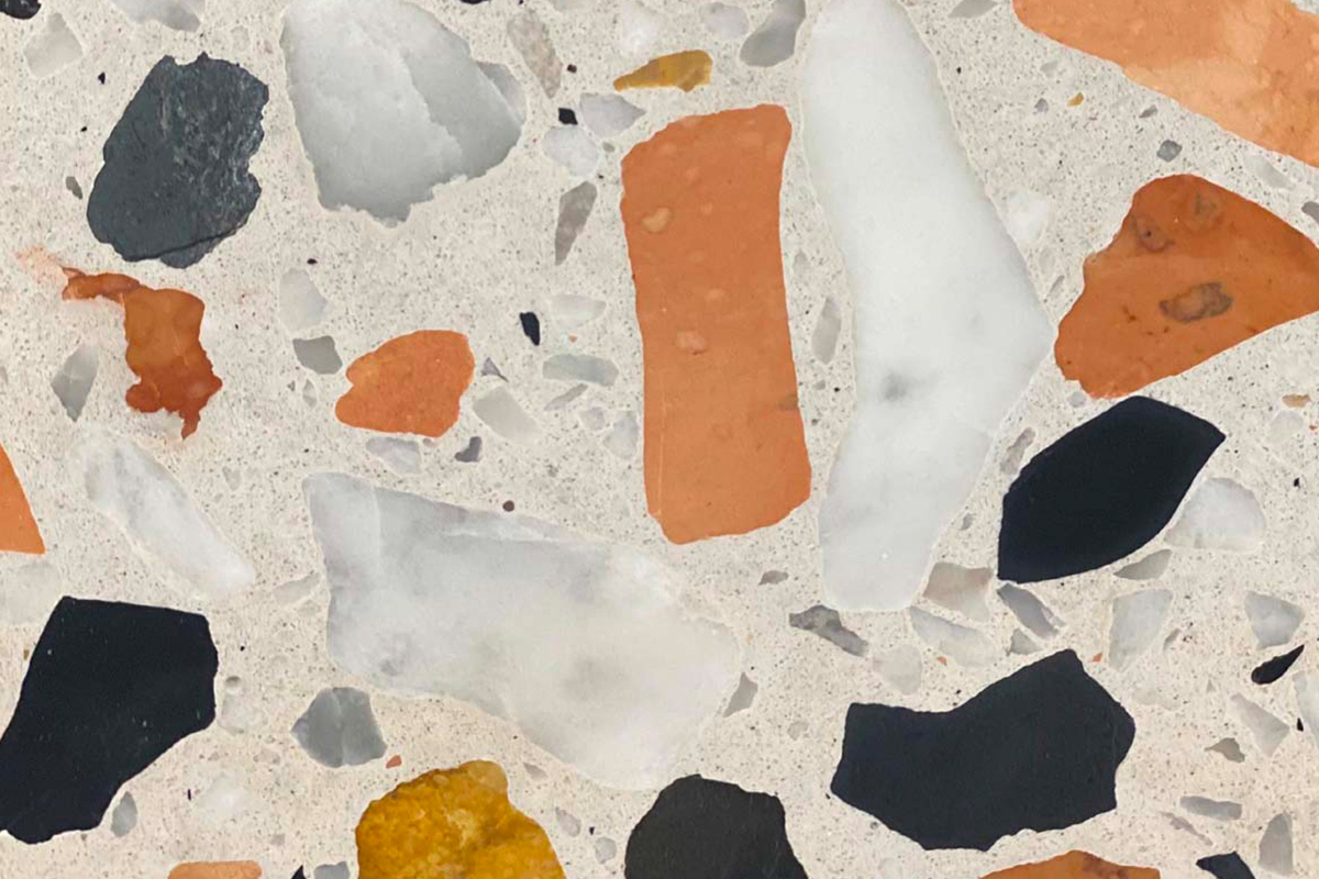 Terrazzo Tiles SS1826 showcasing Italian marble fragments in a honed finish